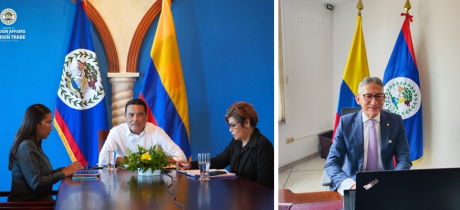 Embajador Carlos Rodríguez Bocanegra se reúne con Ministro de Relaciones Exteriores de Belice