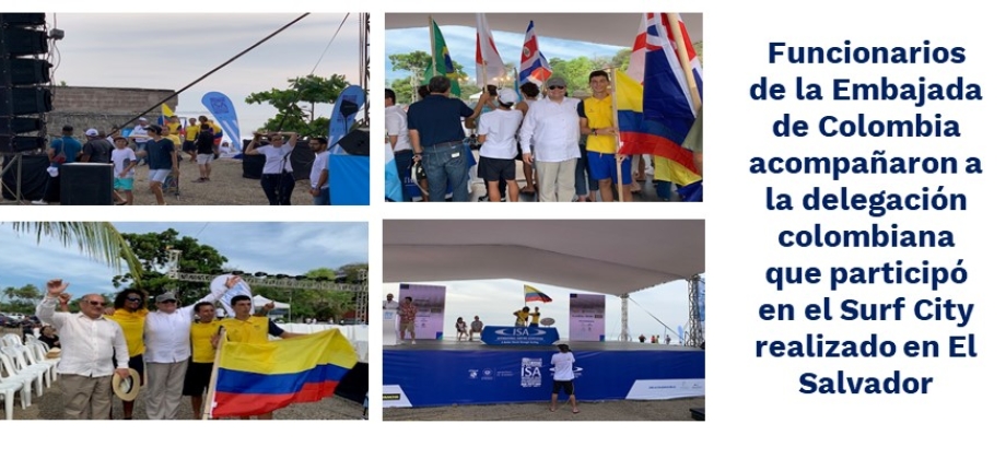 Funcionarios de la Embajada de Colombia acompañaron a la delegación colombiana que participó en el Surf City realizado