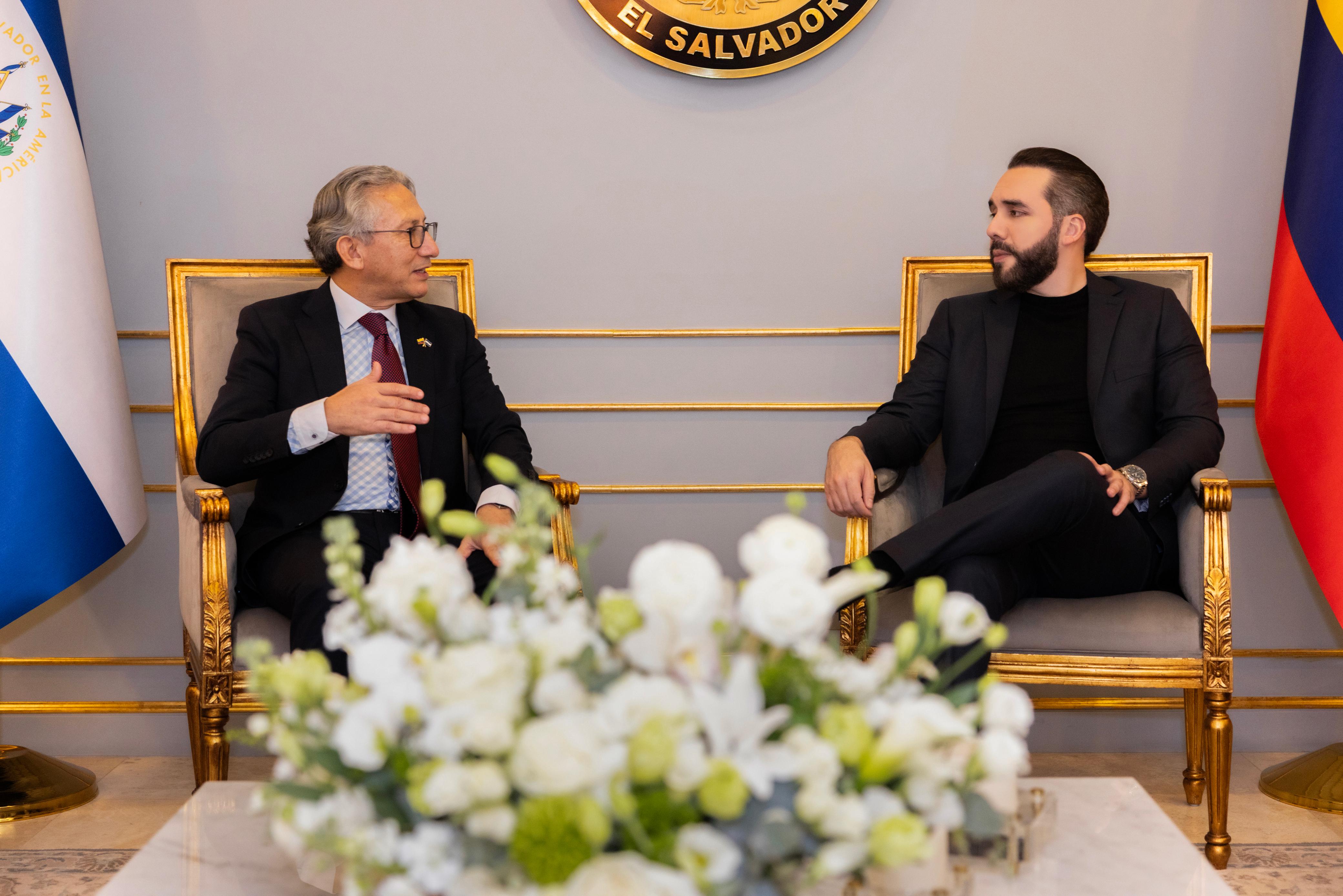 Embajador Carlos Rodríguez Bocanegra sostuvo reunión con el Presidente Nayib Bukele