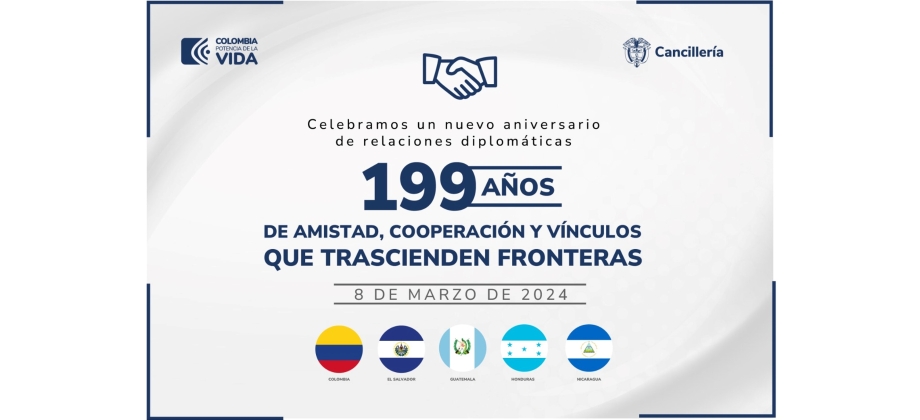 Colombia y El Salvador conmemoran 199 años del establecimiento de relaciones diplomáticas