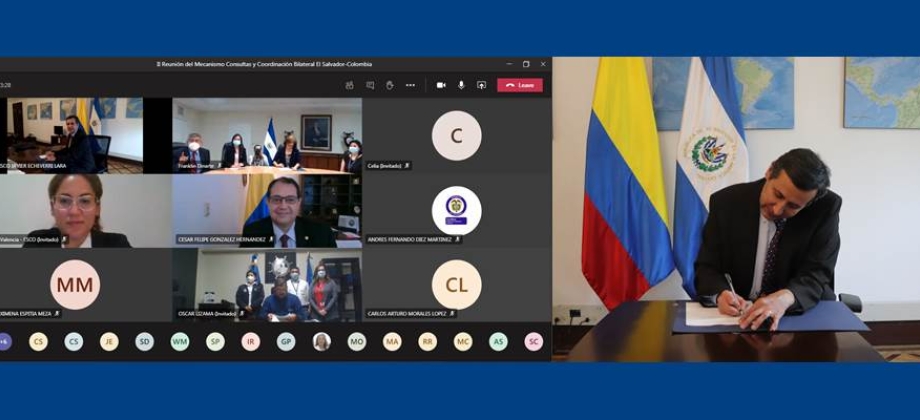 Colombia y El Salvador celebraron la II Reunión del Mecanismo de Consultas y Coordinación Bilateral