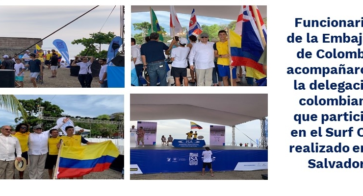Funcionarios de la Embajada de Colombia acompañaron a la delegación colombiana que participó en el Surf City realizado